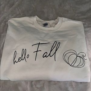 Hello Fall Tan Unisex Sweatshirt M